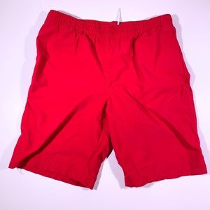 Lands End Mens Red Swim Trunks Size L Inseam 10.5